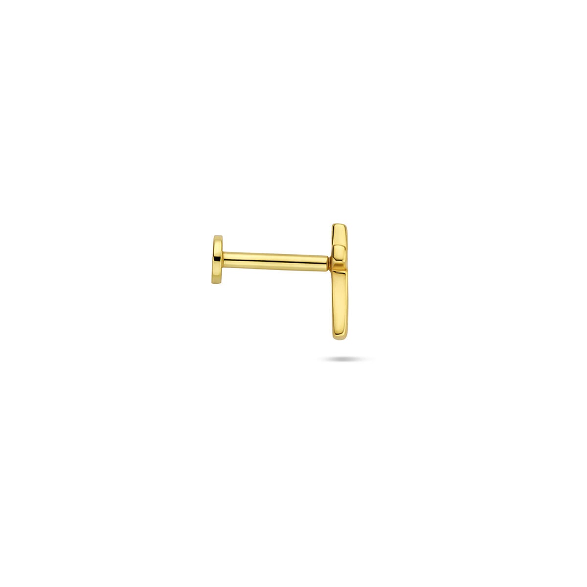 Vergoldetes Flatback-Piercing Kreuz – 925er Silber