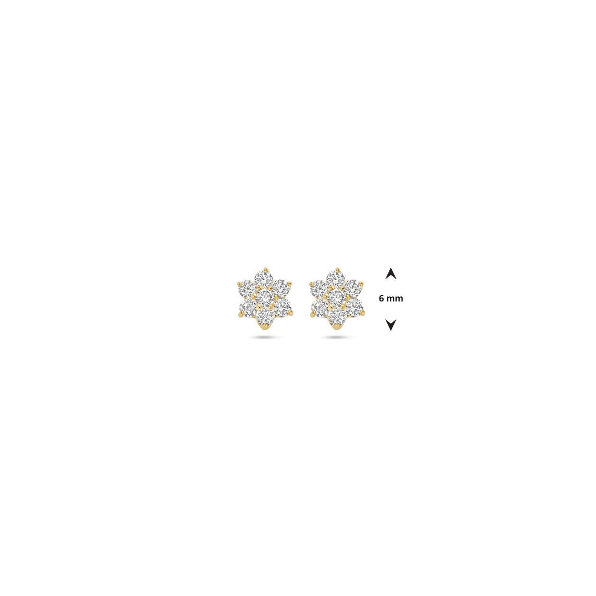 Gelbgoldfarbene Ohrstecker mit Zirkonia – 9 Karat