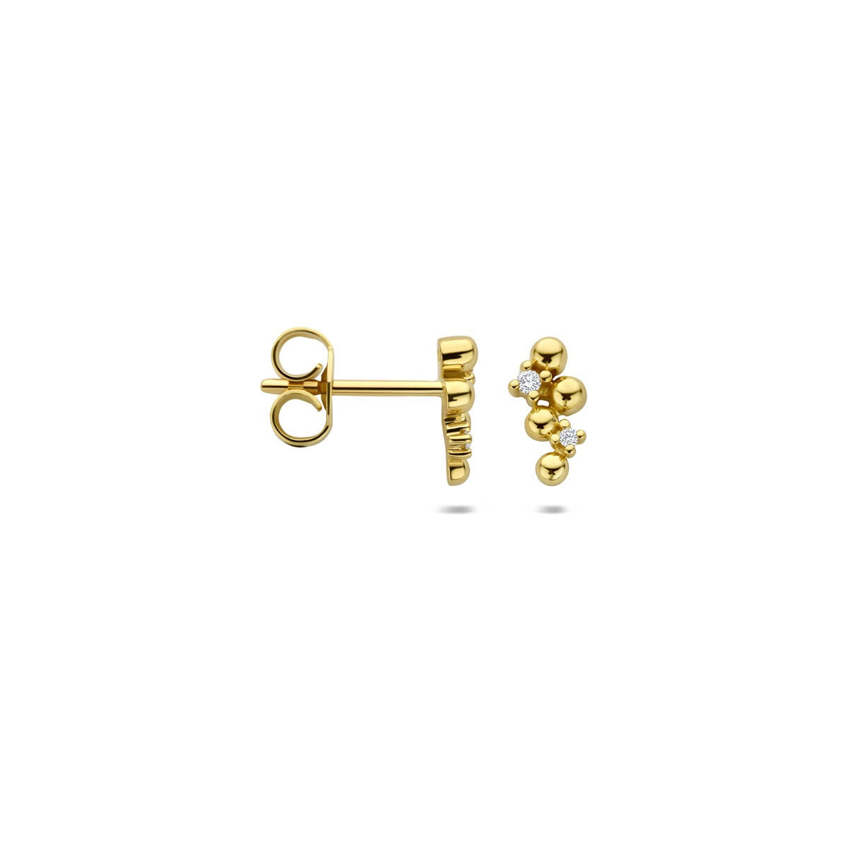 Goldohrstecker mit Diamant – 14 Karat Gelbgold