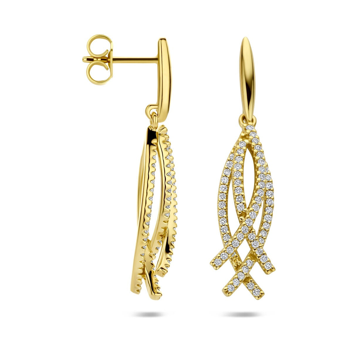 14k Gelbgold Ohrhänger mit Diamant