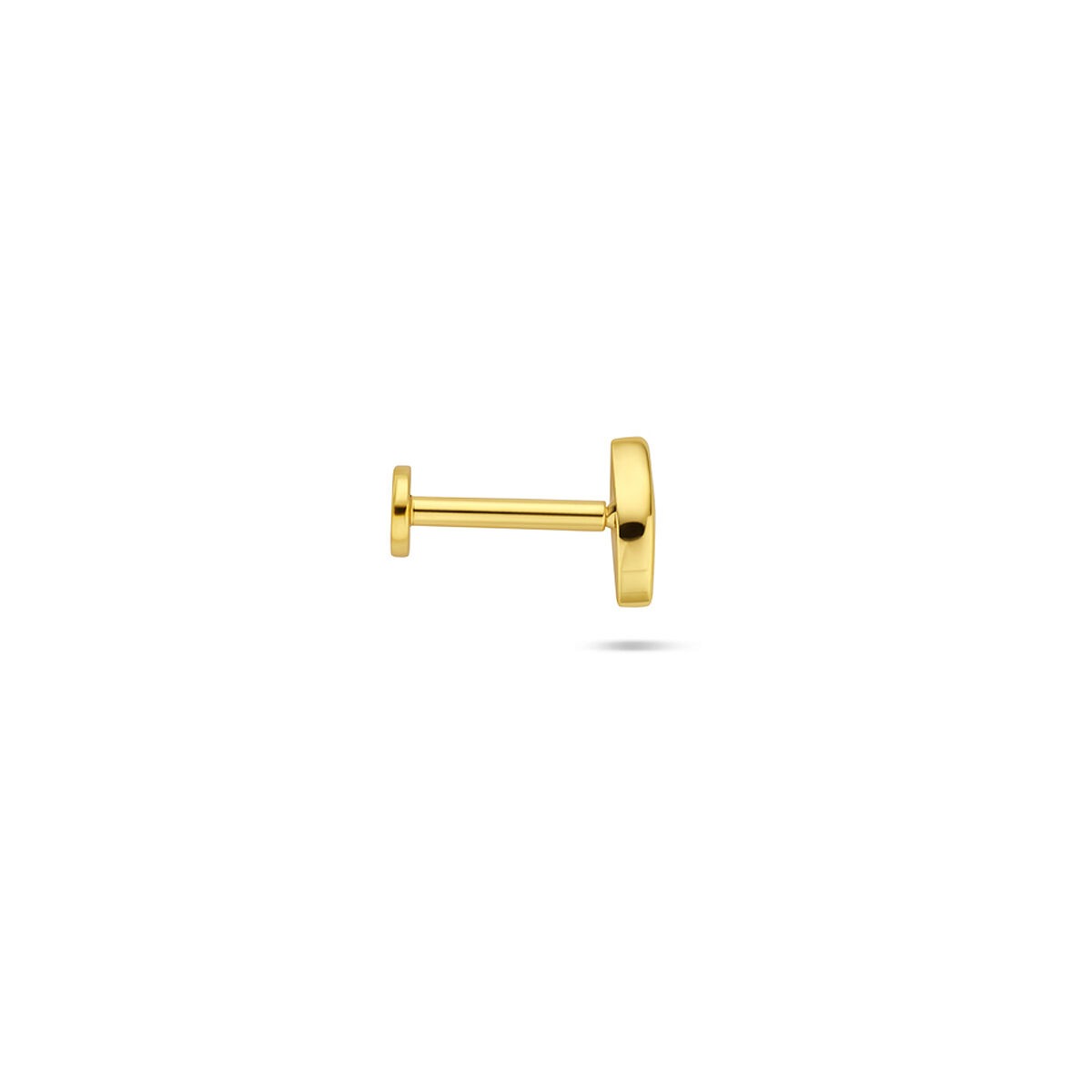 Vergoldetes Silber-Flatback-Piercing mit bösem Blick und Zirkonia – 925 Silber