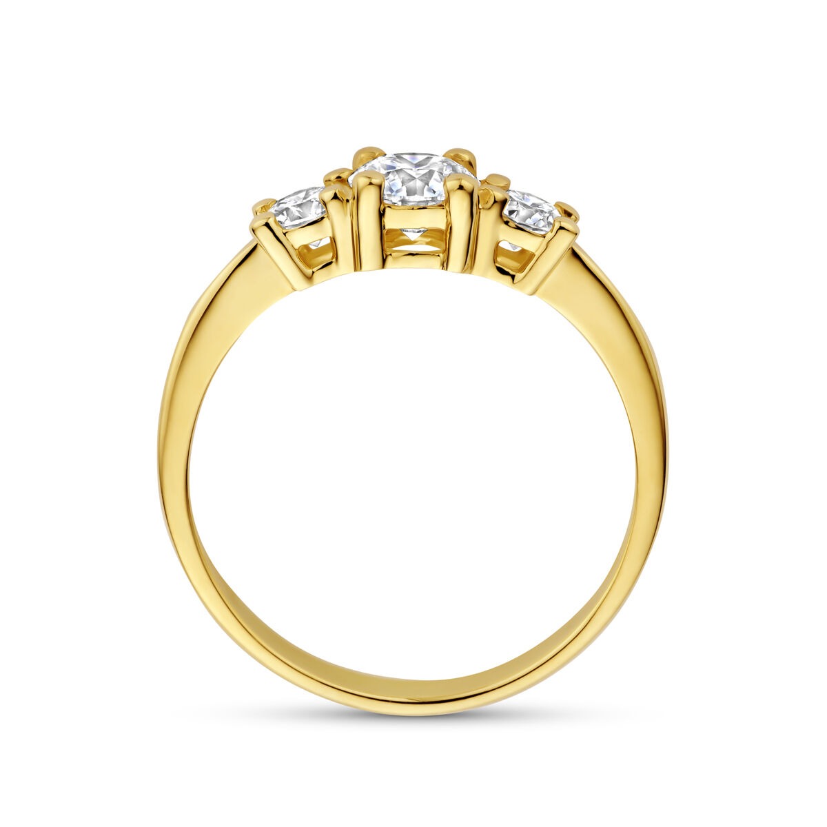 14 Karat Gelbgoldring mit im Labor gezüchtetem Diamant – inkl. Zertifikat