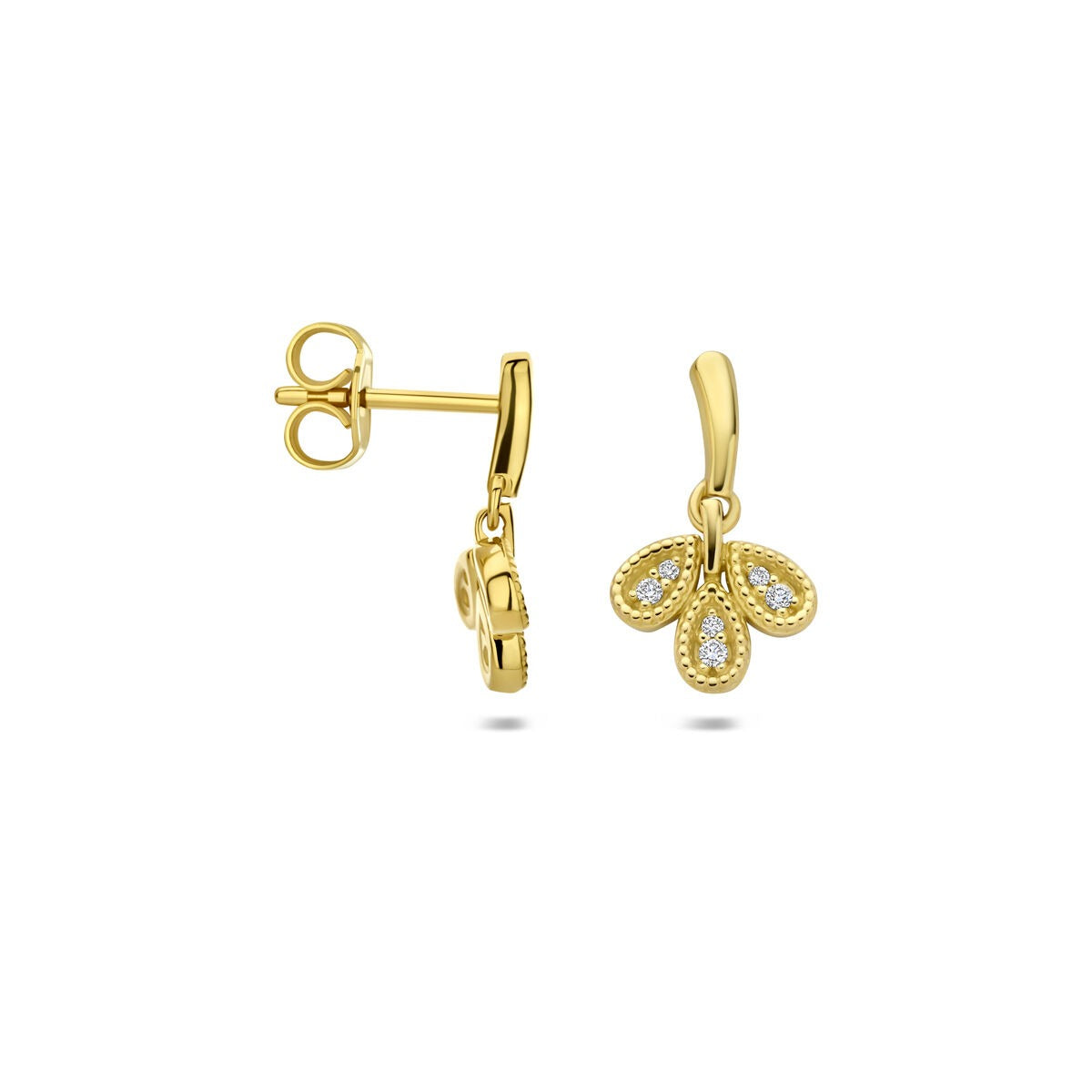 Goldohrringe mit Diamant – 14k Gelbgold