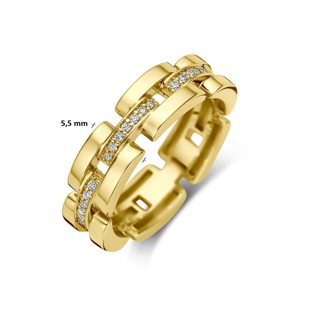 14k Gelbgoldring mit Diamant