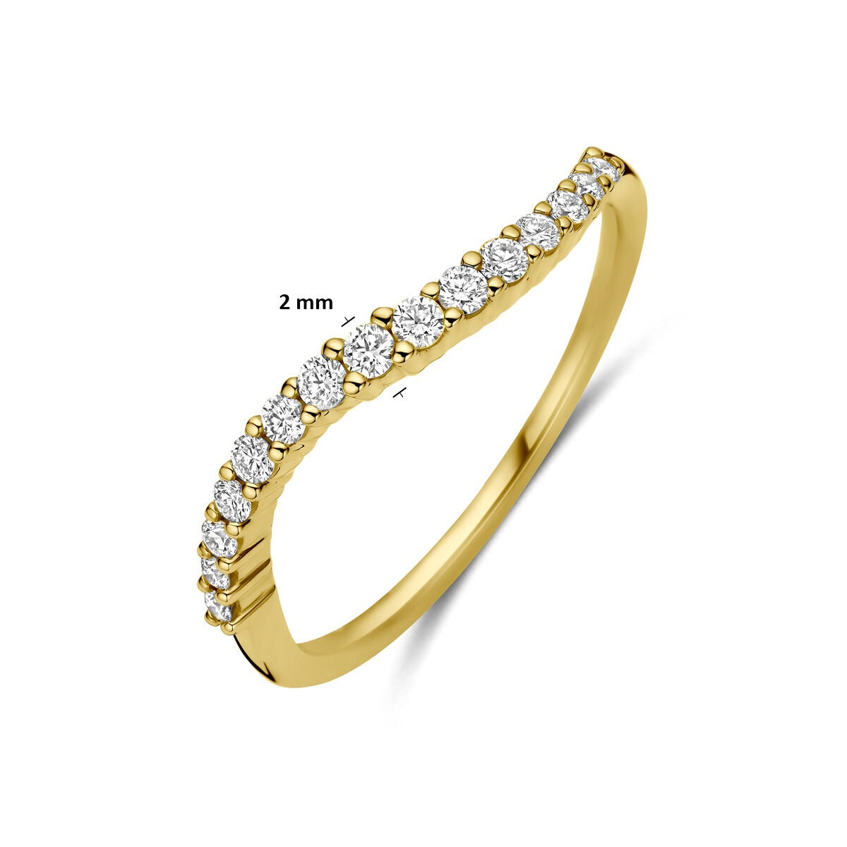 14K Gelbgold Alliance Ring mit Diamant 0,21 ct