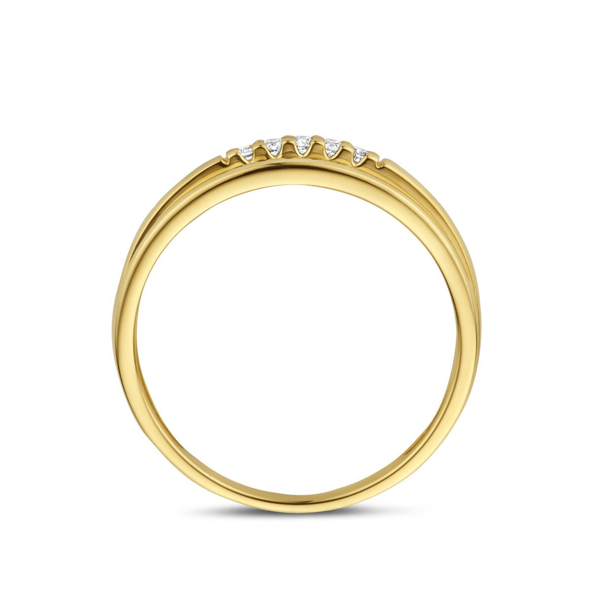 Goldener Damenring mit Diamant – 14 Karat Gelbgold