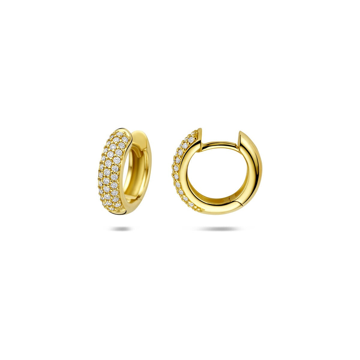 14k Gelbgold Klappcreolen mit Diamant