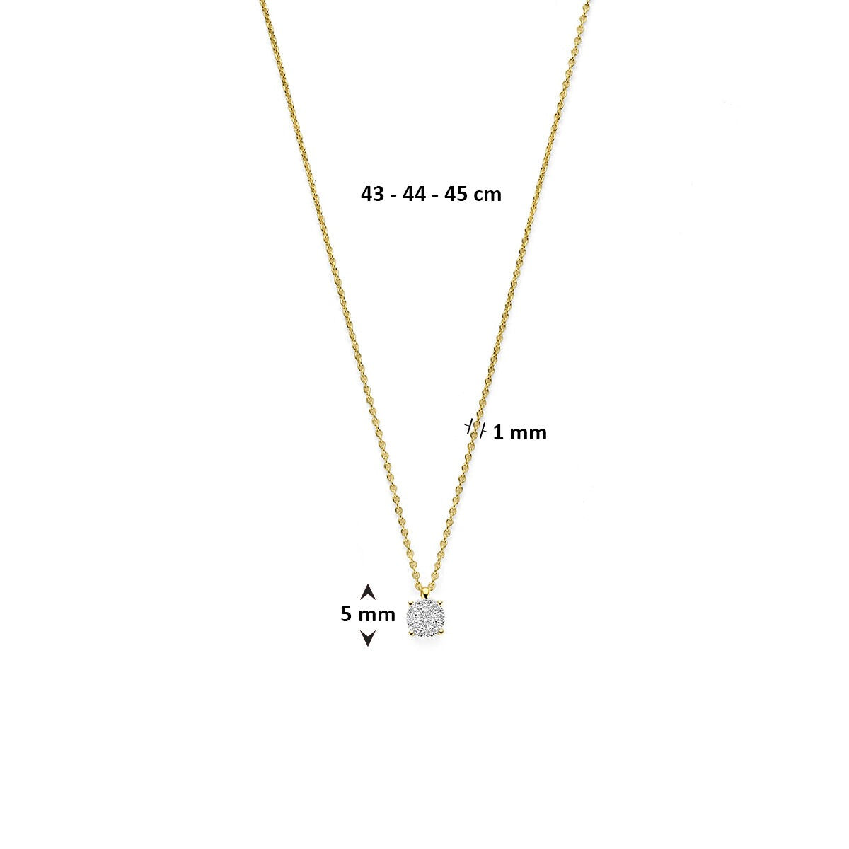 14k Bicolor-Collier mit Diamant