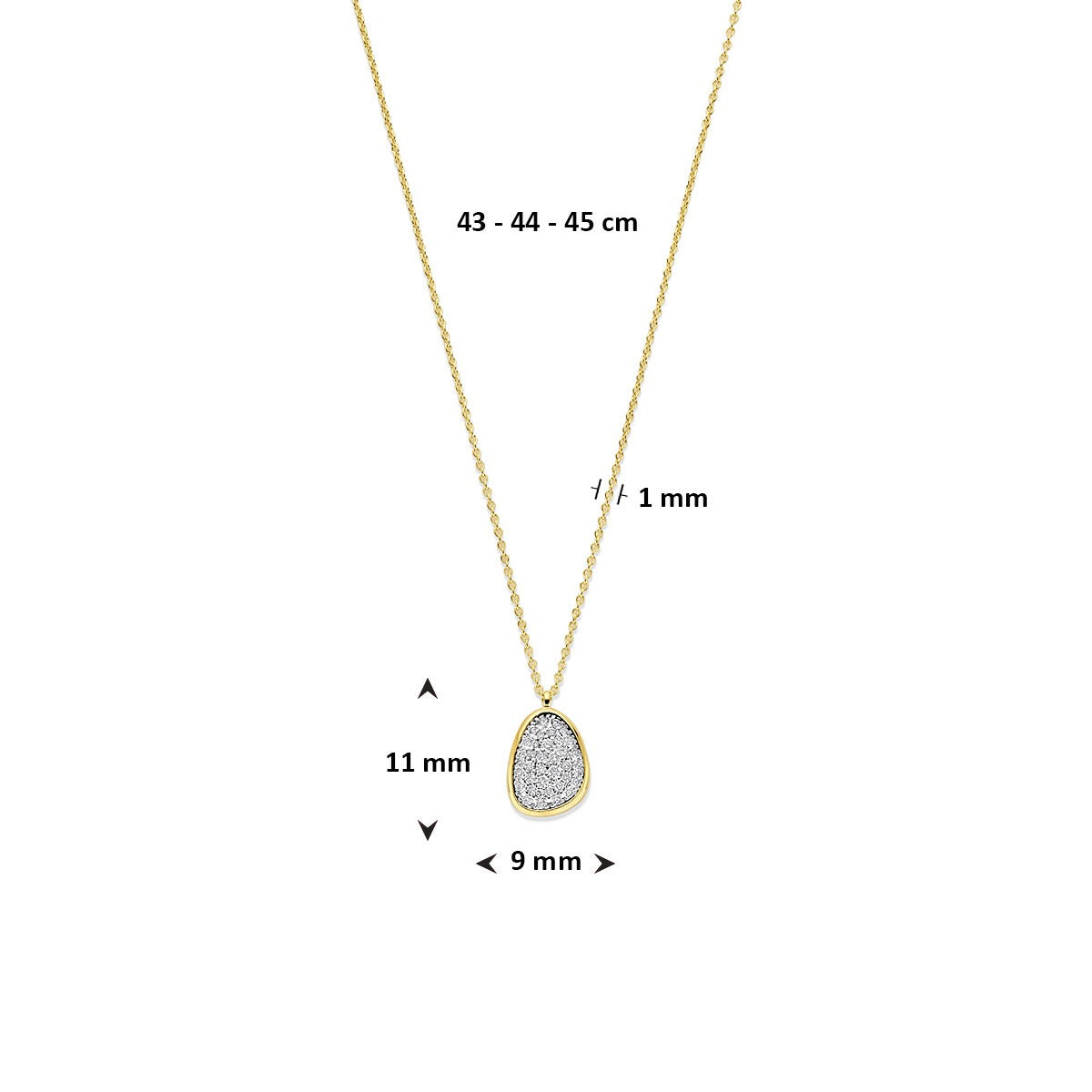 14k Bicolor Collier mit Diamant 0.25ct