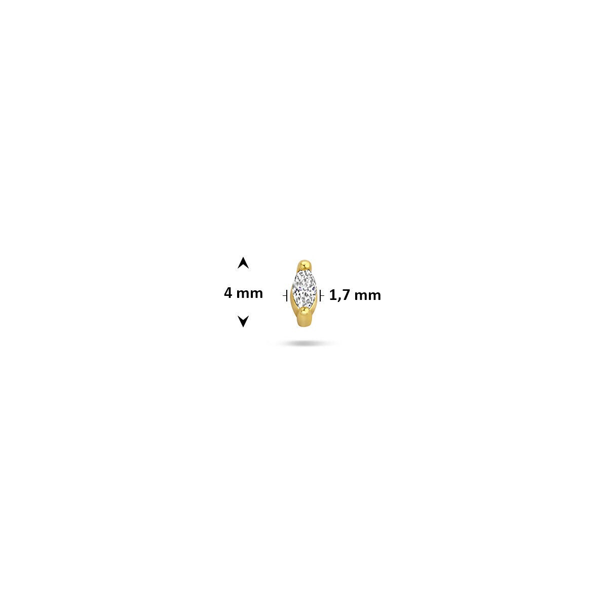 Vergoldetes Silber-Flat-Back-Piercing mit Zirkonia – dezenter Luxus mit Schraubgewinde