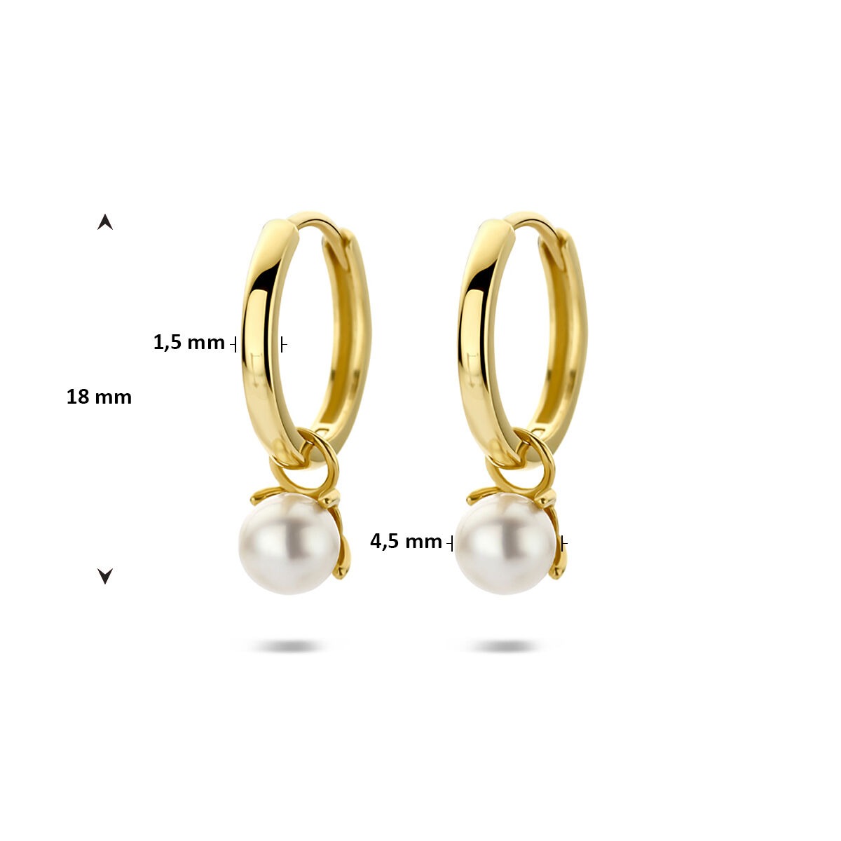 14k Gelbgoldohrringe mit Perlen