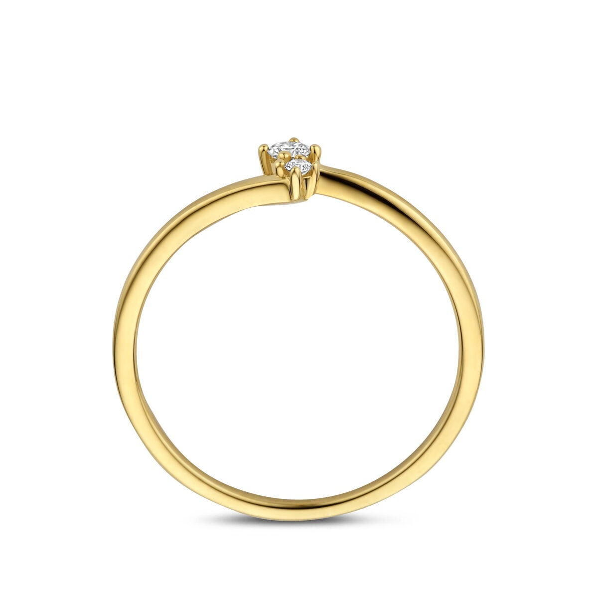 Goldener Damenring mit Diamant – 14k Gelbgold
