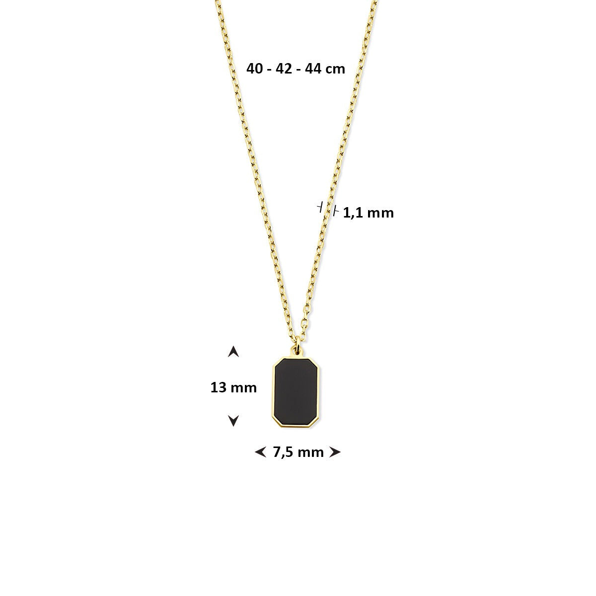 14k Gelbgold-Collier mit Onyx – kraftvoll und elegant