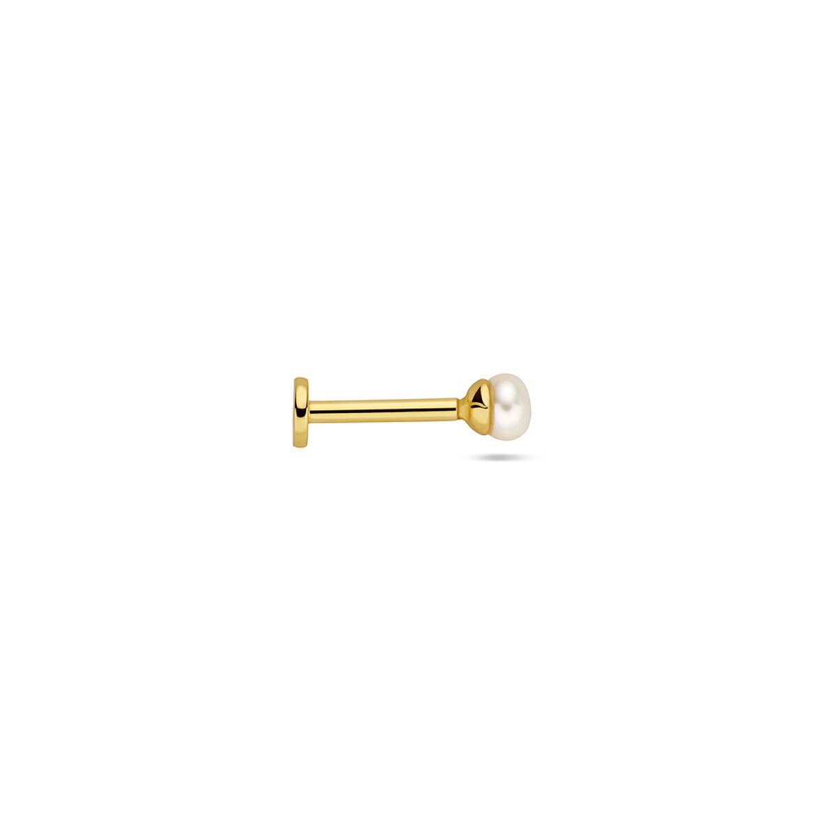 Vergoldetes Flatback-Piercing aus Sterlingsilber mit Süßwasserperle