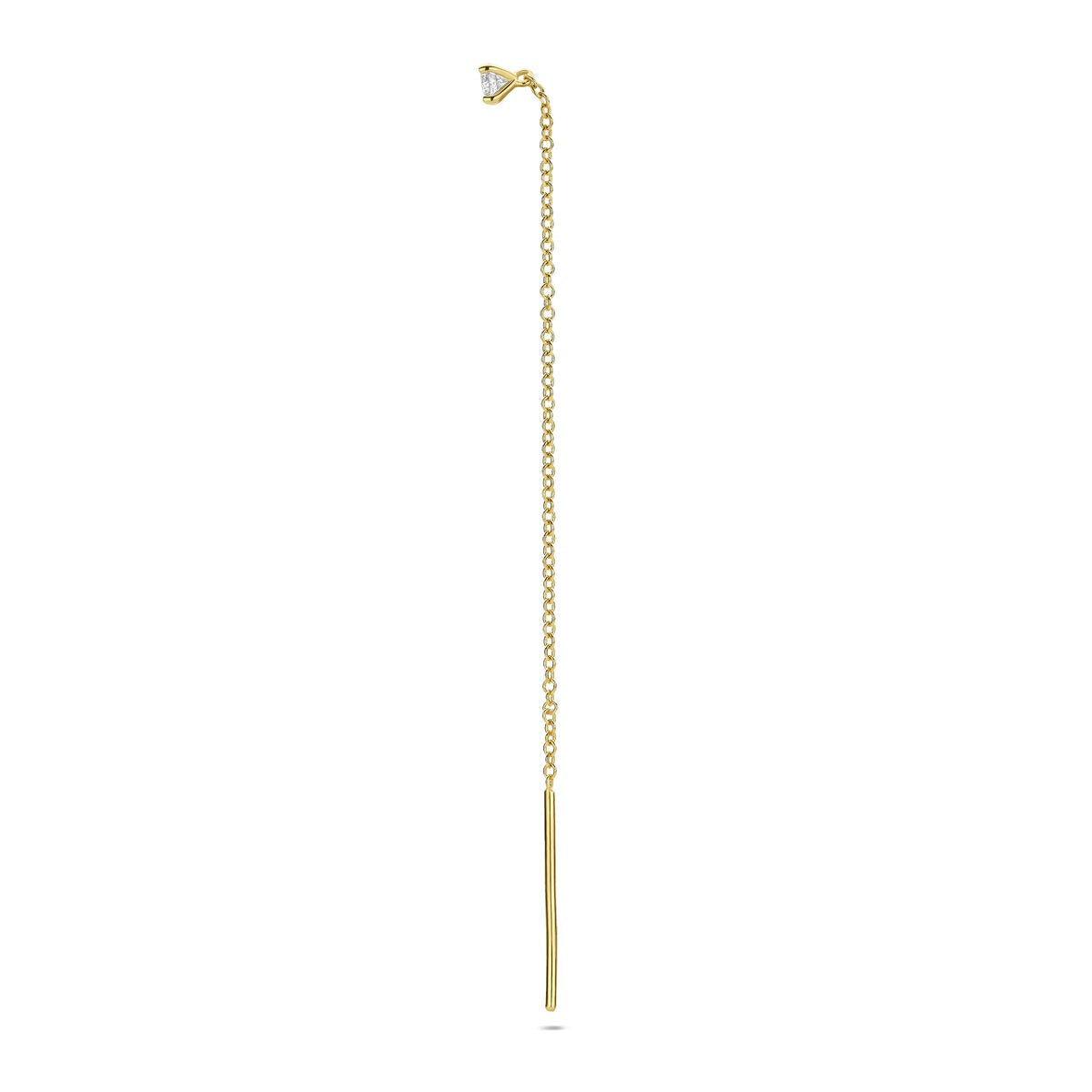 14 Karat Gelbgold Durchzieher-Ohrring mit Diamant – pro Stück