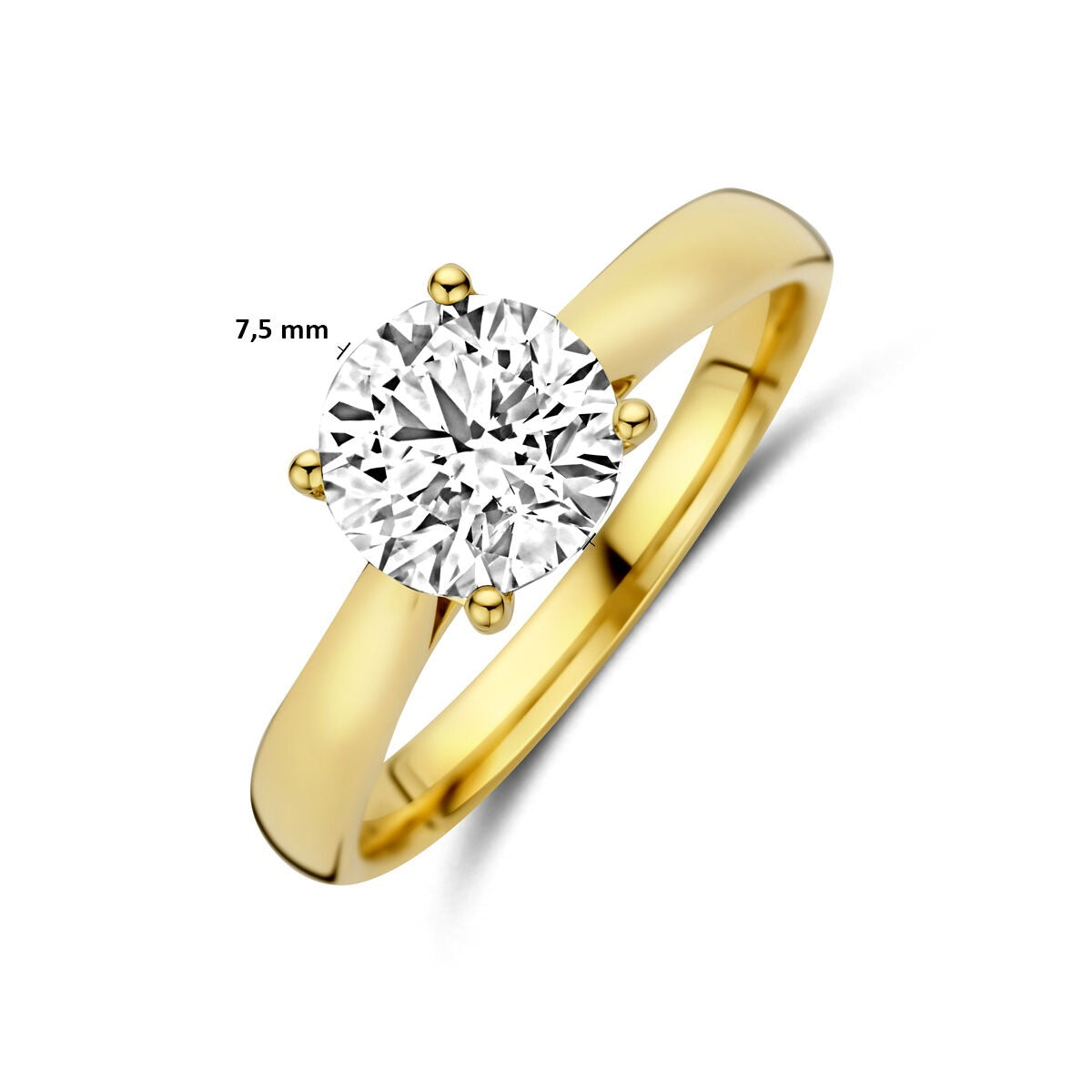 14K Gelbgoldring mit im Labor gewachsenem Diamanten 1,50 ct