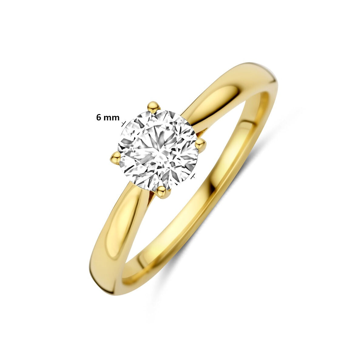 14k Gelbgoldring mit im Labor gezüchtetem Diamanten 0.75ct