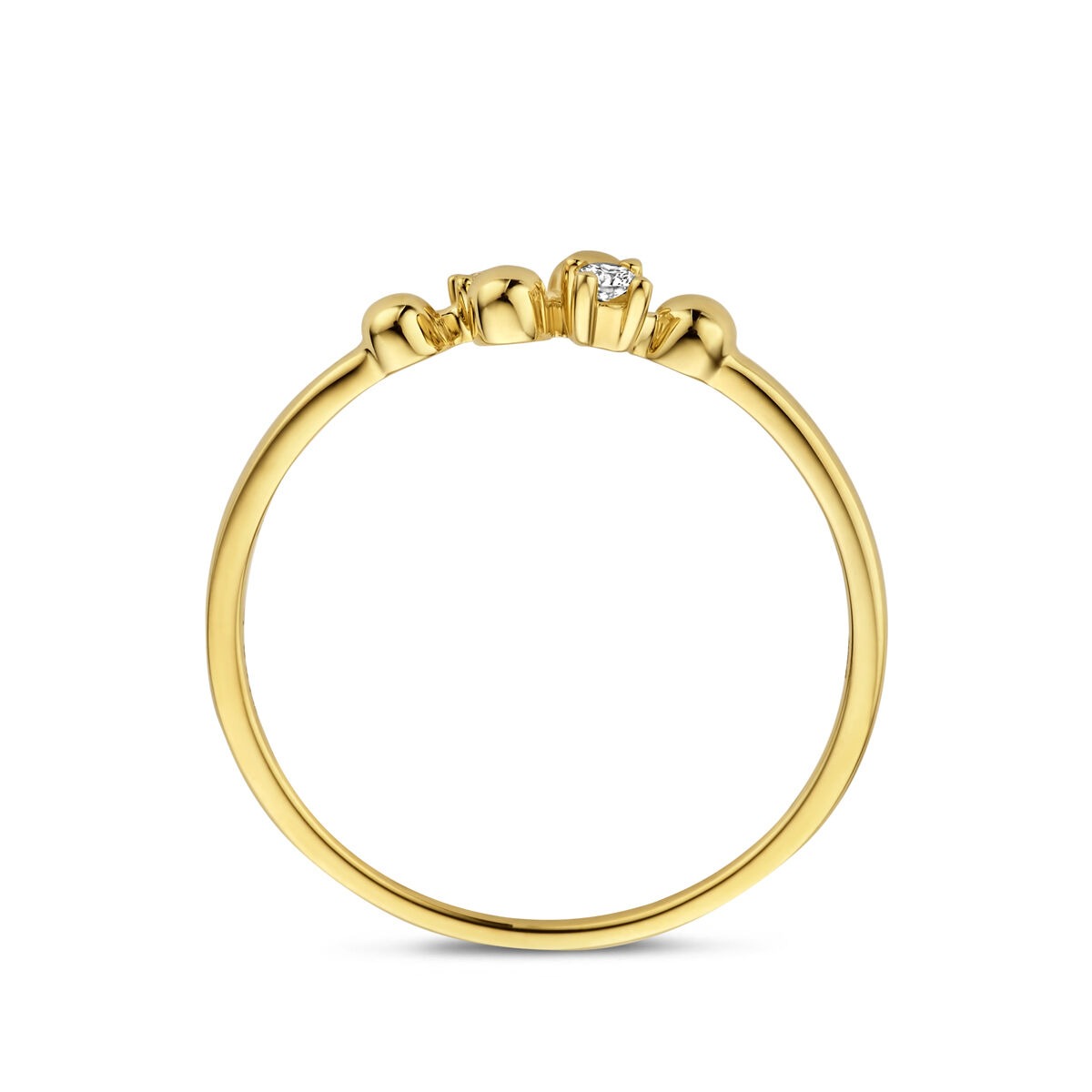 Goldener Damenring mit Diamant – 14 Karat Gelbgold