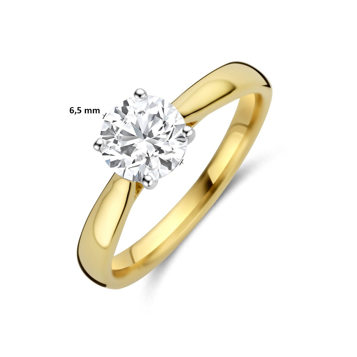 14k Bicolor Damenring mit 1.00 ct Labor-Diamant – inklusive Zertifikat