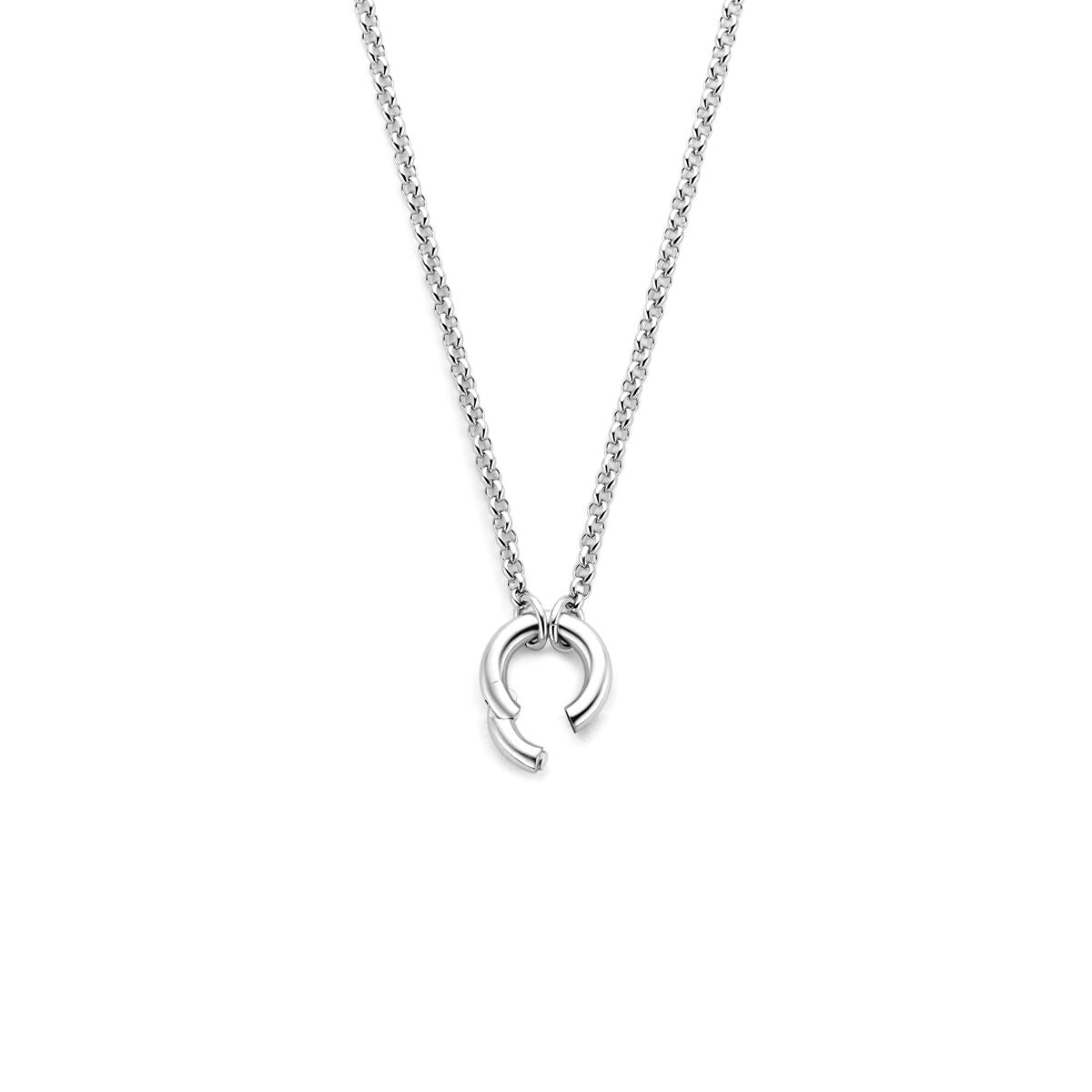 Silberne Jasseron-Halskette mit Verbinder – rhodiniertes 925er Silber