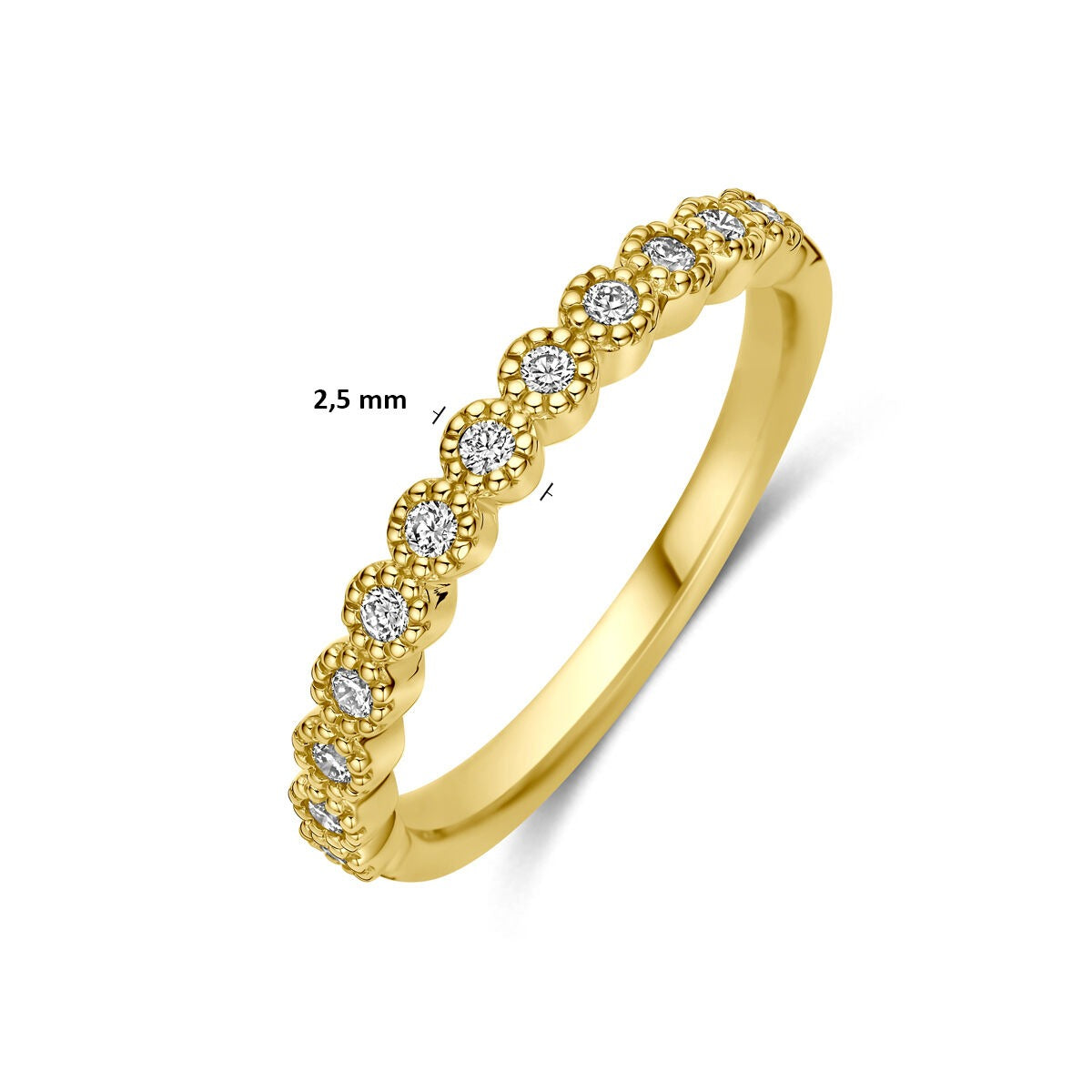 14k Gelbgold-Allianzsring mit Diamant 0,18 ct