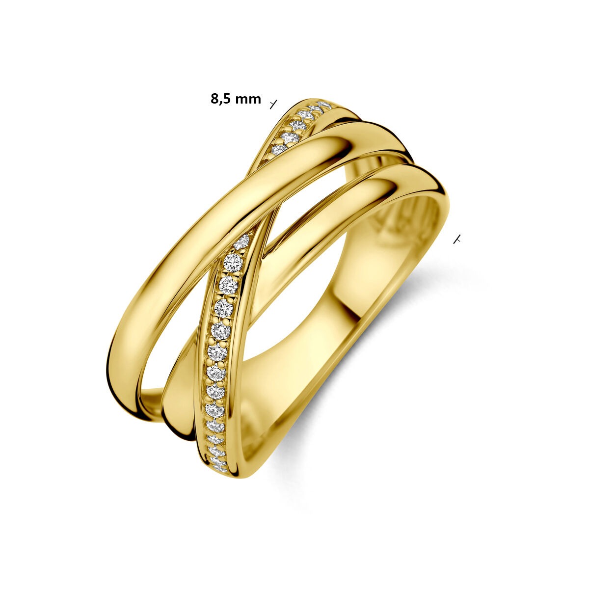 14k Gelbgold Alliance Ring mit Diamant 0,15 ct