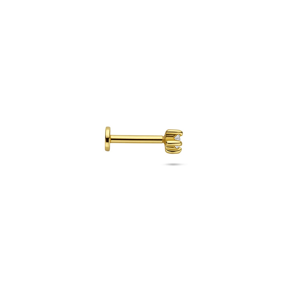 Vergoldetes Sterlingsilber Flat Back Piercing Stern mit Zirkonia