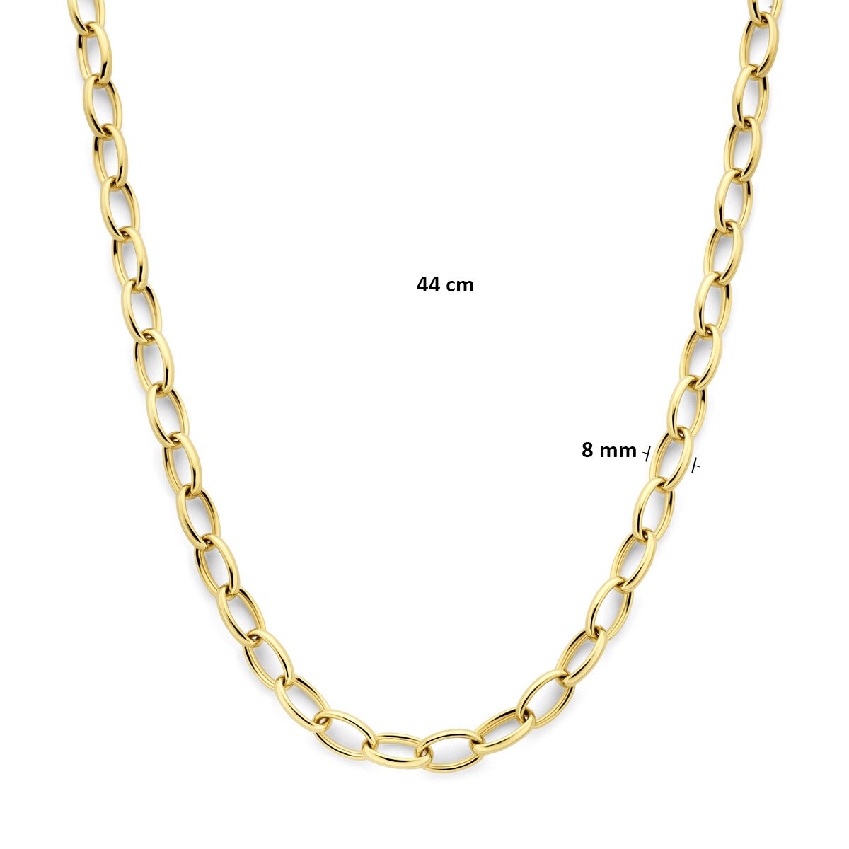 Goldene Damenkette – 14 Karat Ankerkette 8 mm