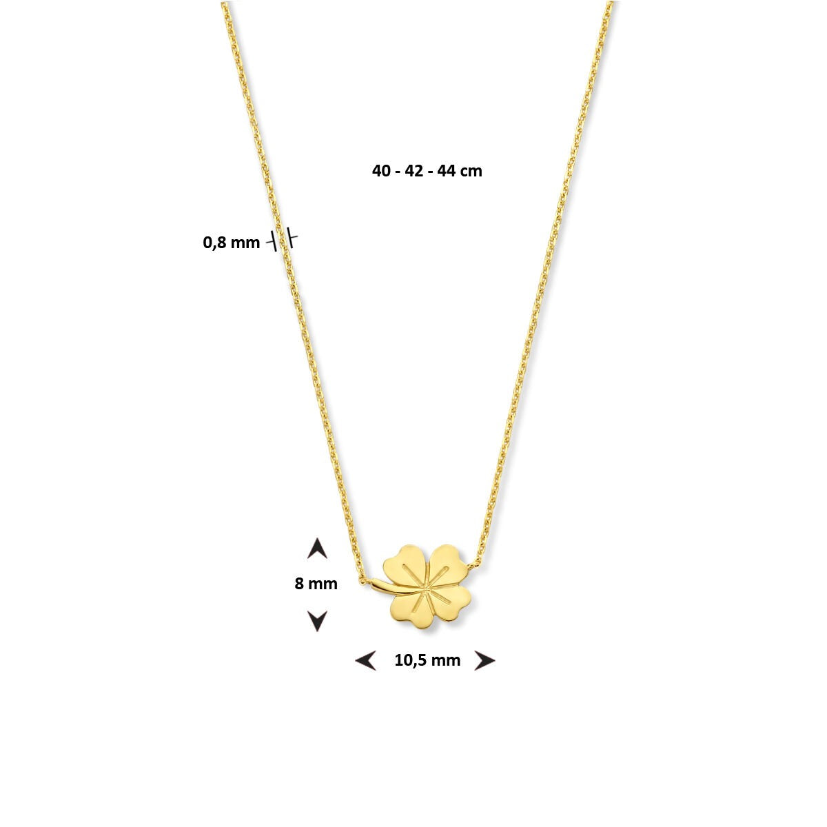 9k Gelbgold Kleeblatt Halskette