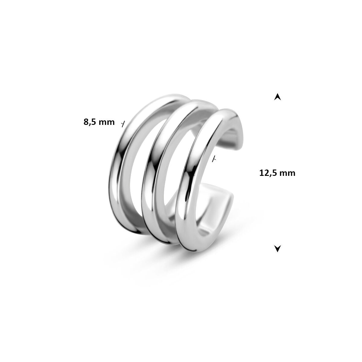 Rhodinierte Silber-Ohrklemme