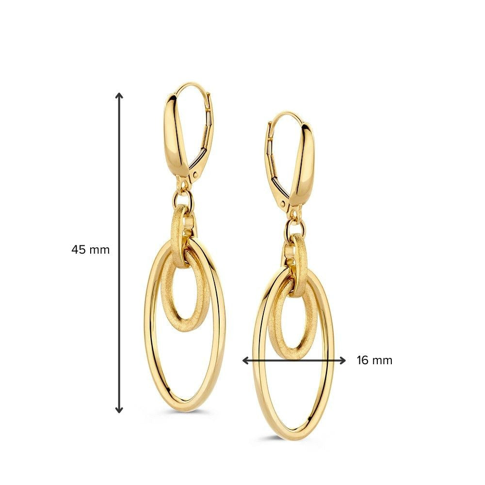 Gelbgoldene Ohrringe mit offenen Anhängern – 14 Karat Gold