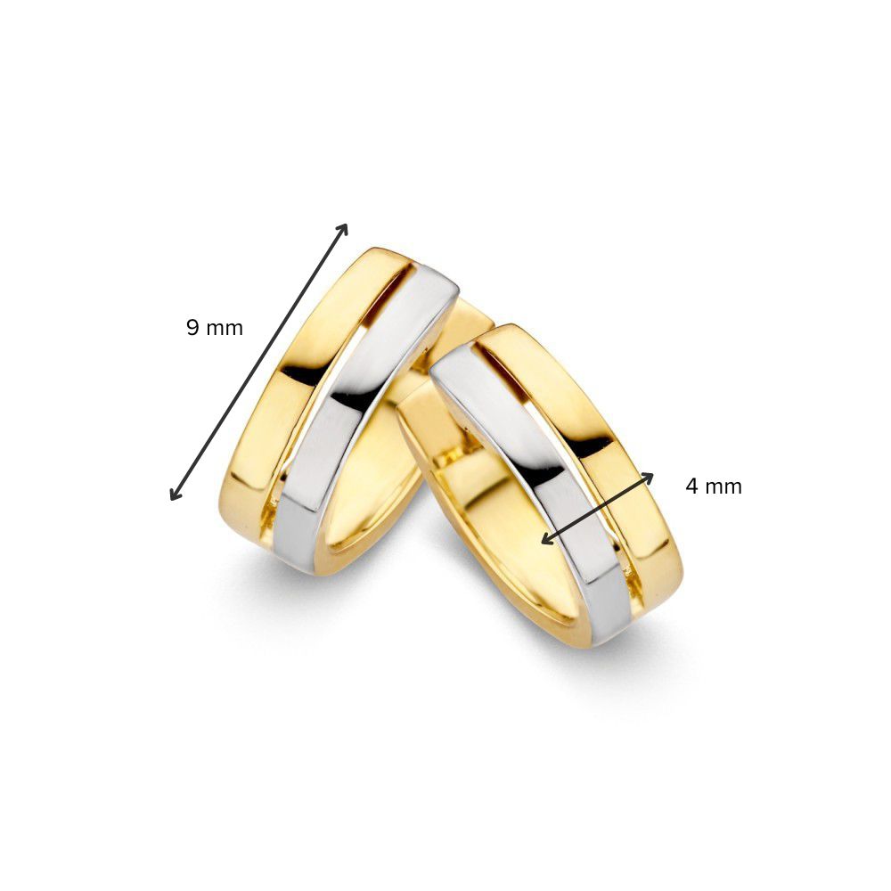 Gelb-weiße Goldohrringe – 14 Karat, 2,2 Gramm