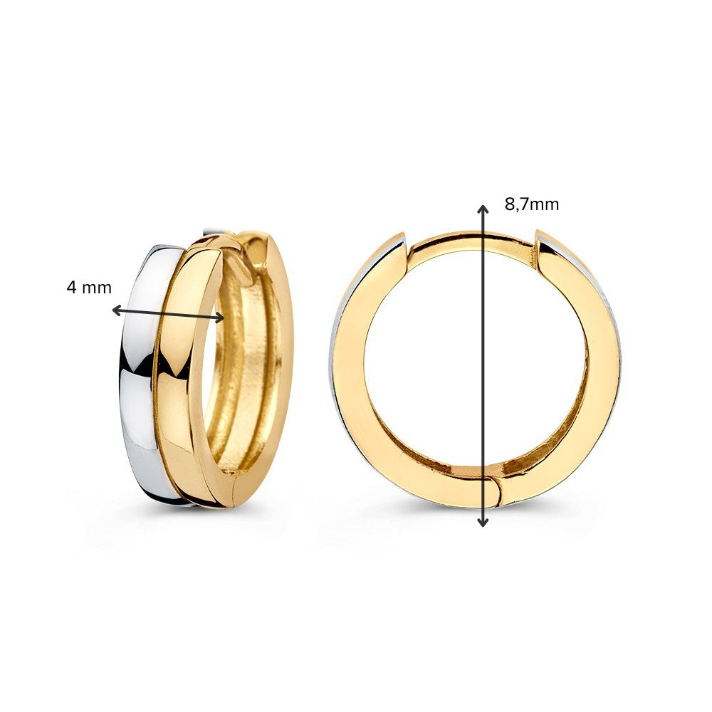 Bicolor Goldohrringe – Elegante 14 Karat Gelb- und Weißgold Ohrringe für Damen