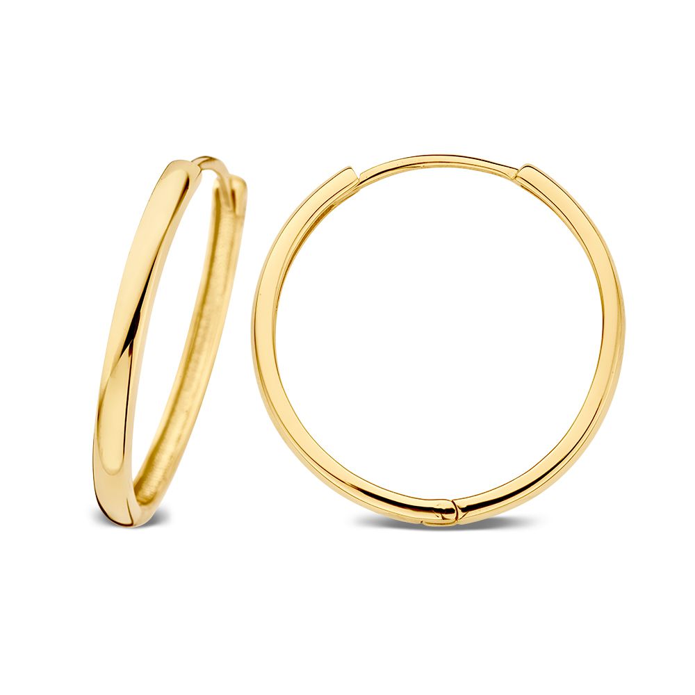 Gelbgoldene Ohrringe mit Scharnier – 14 Karat Gold – Van der Kooij