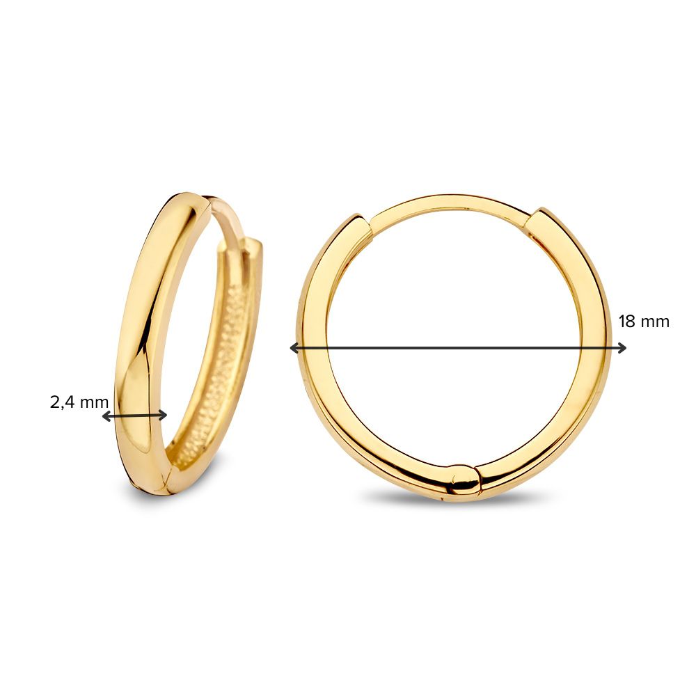 Gelbgold-Creolen mit Scharnier – 14 Karat Gold – Van der Kooij