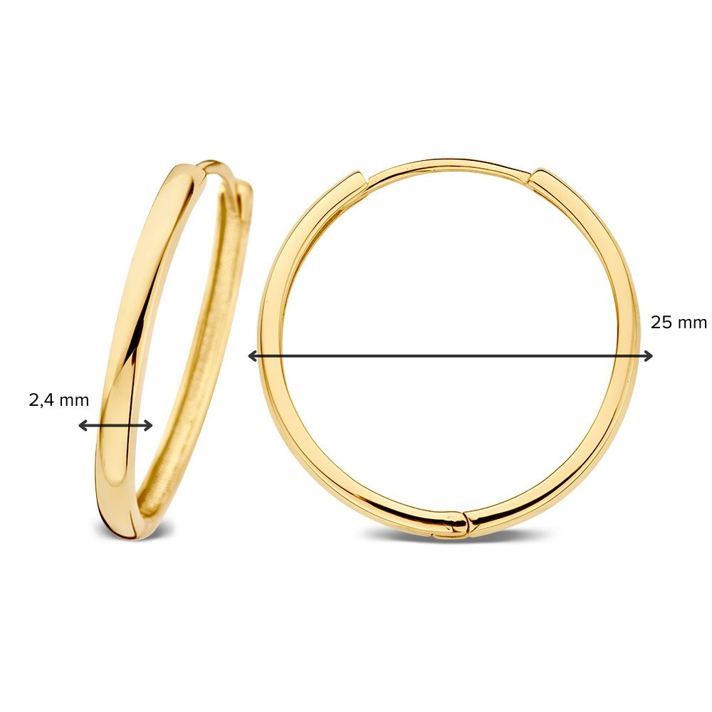Gelbgoldene Ohrringe mit Scharnier – 14 Karat Gold – Van der Kooij