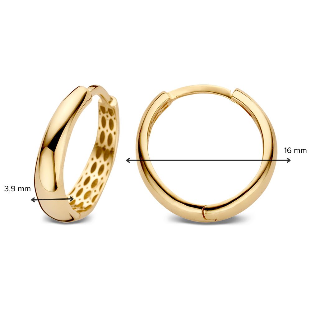 Gelbgoldene konische Creolen – 14 Karat – Elegant und Zeitlos – Van der Kooij
