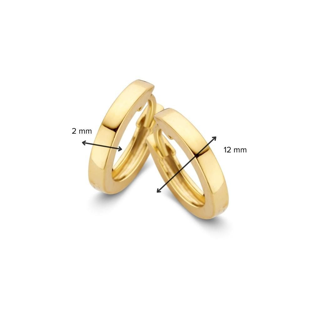 Gelbgoldene Ohrringe – 14 Karat, 9 mm Durchmesser