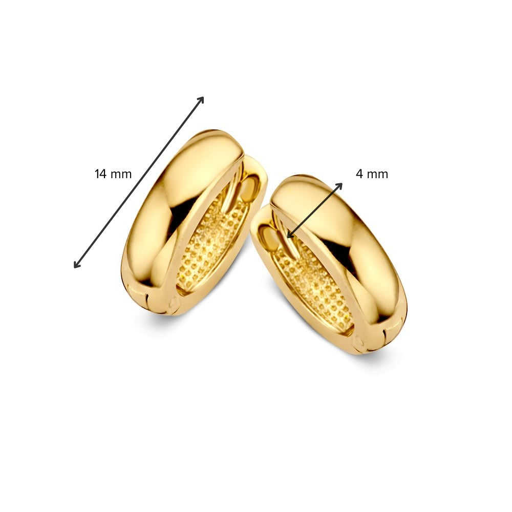Gelbgoldene Ohrringe 14 Karat – Schlichtes und elegantes Design, 10 x 8 mm Innenmaß