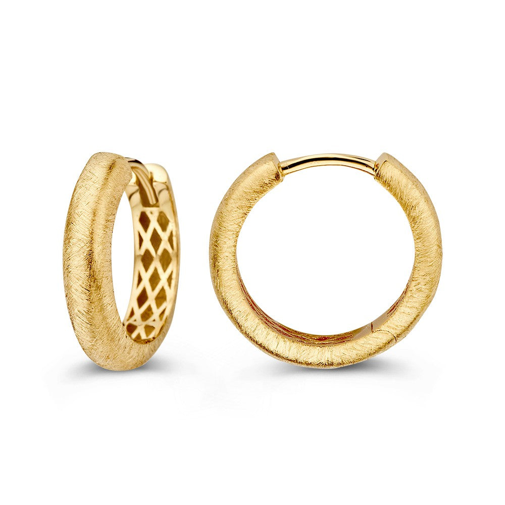 Mattierte Gelbgold-Ohrringe in runder Form – dezente Eleganz