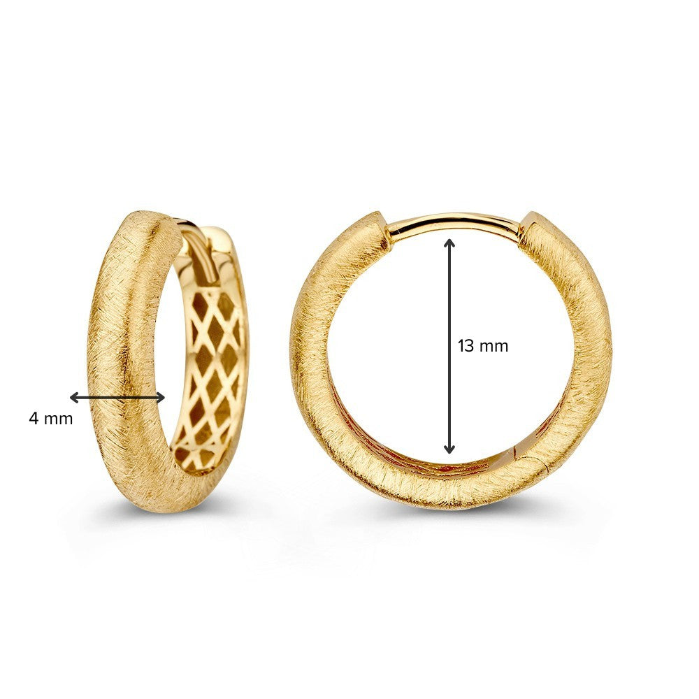 Mattierte Gelbgold-Ohrringe in runder Form – dezente Eleganz