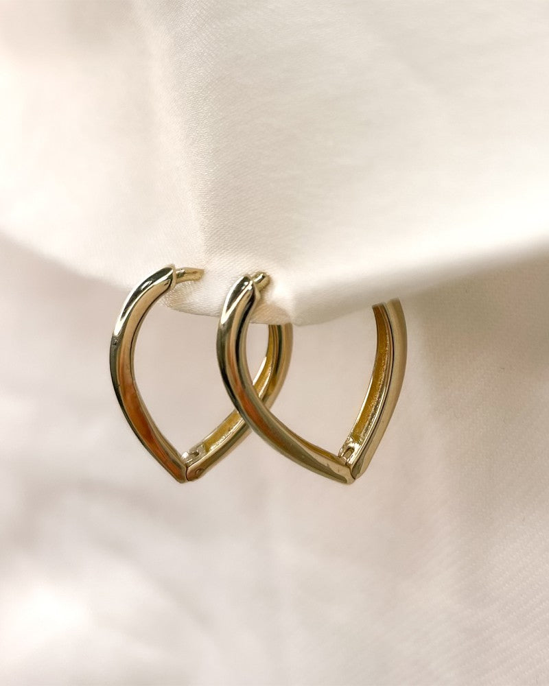14K Gelbgoldene konische Creolen – Verspielte Ohrringe für Damen