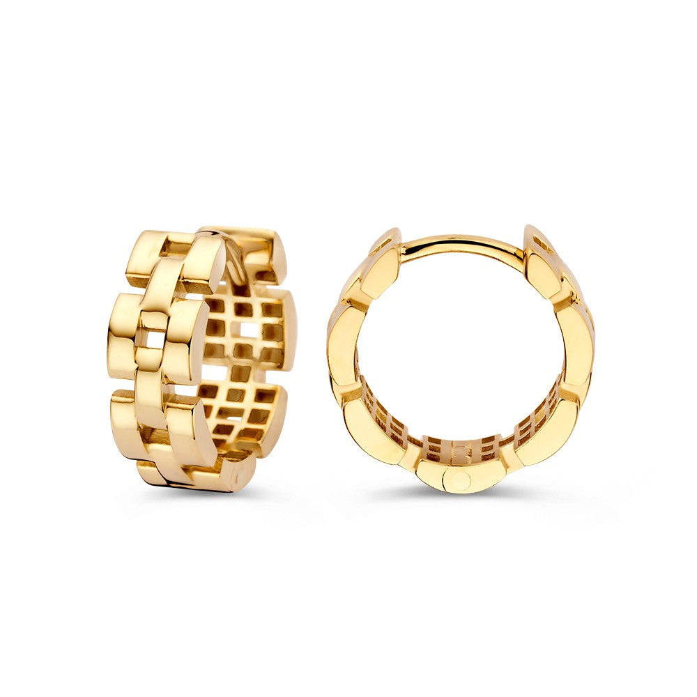 Gelbgoldene Ohrringe mit Rolex-Gliedern – Luxus und zeitloser Stil
