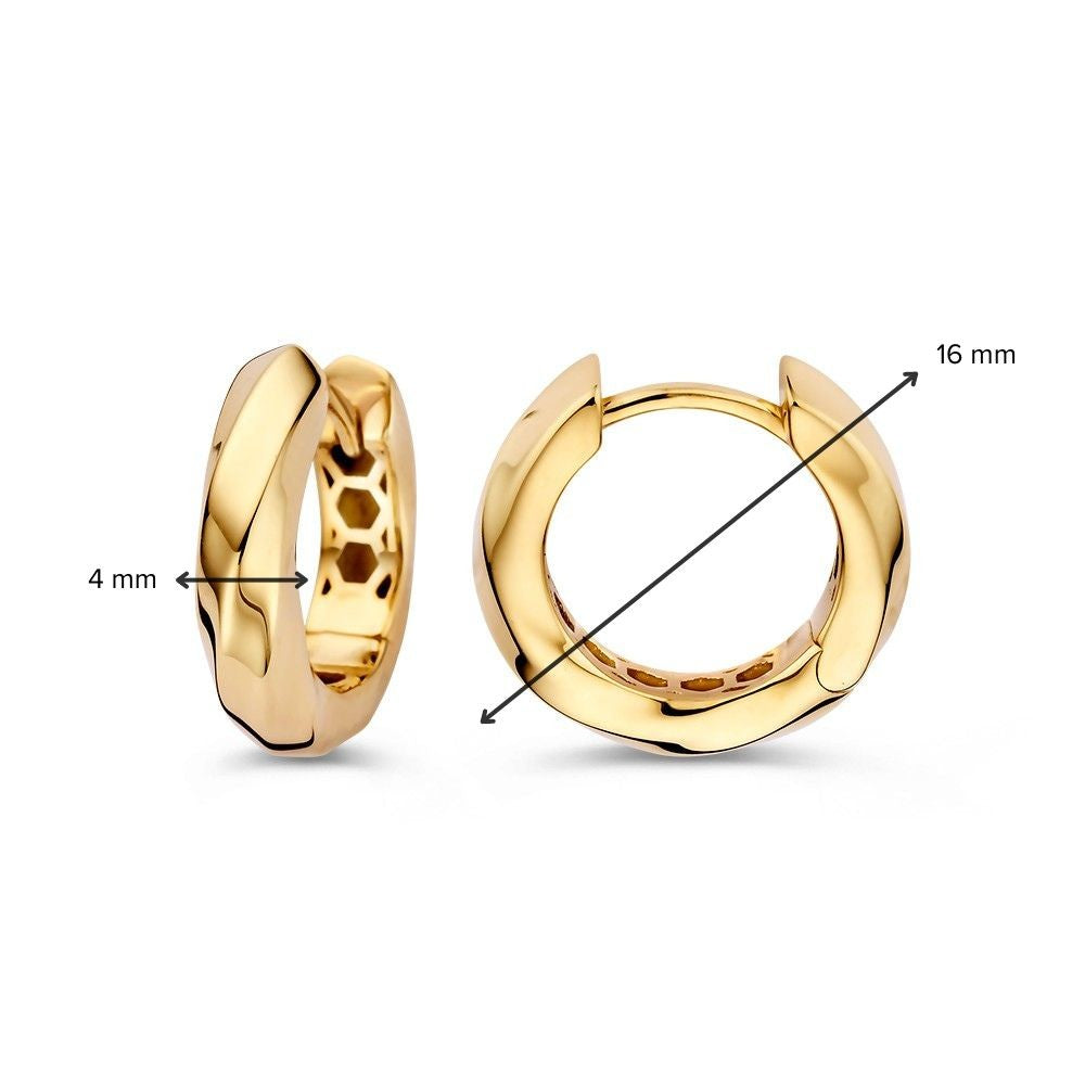 Gelbgold-Ohrringe mit gedrehter Band – Zeitlose Eleganz