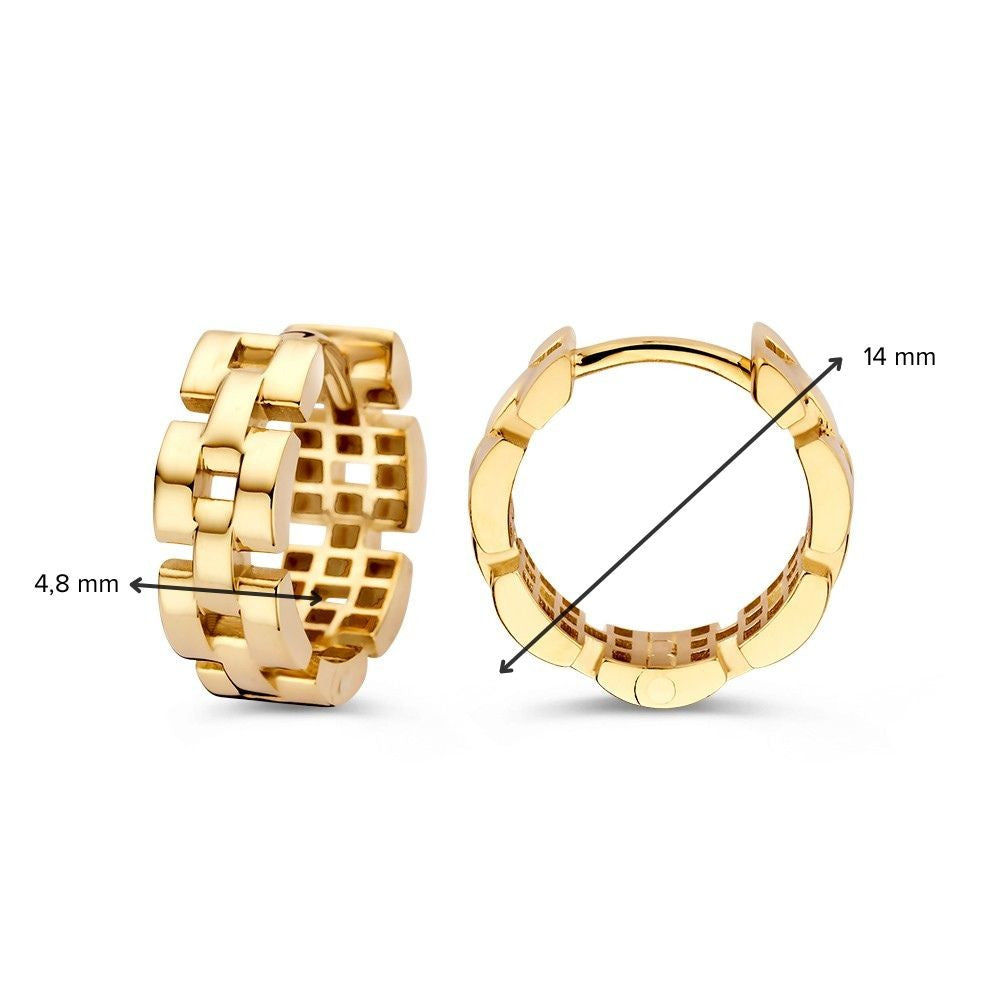 Gelbgoldene Ohrringe mit Rolex-Gliedern – Luxus und zeitloser Stil