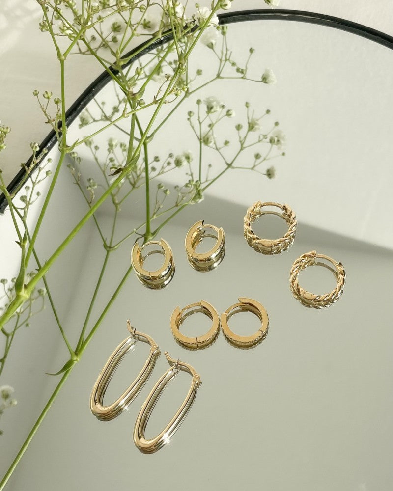 Gelbgold-Ohrringe mit gedrehtem Design – elegante Ohrringe von Van der Kooij