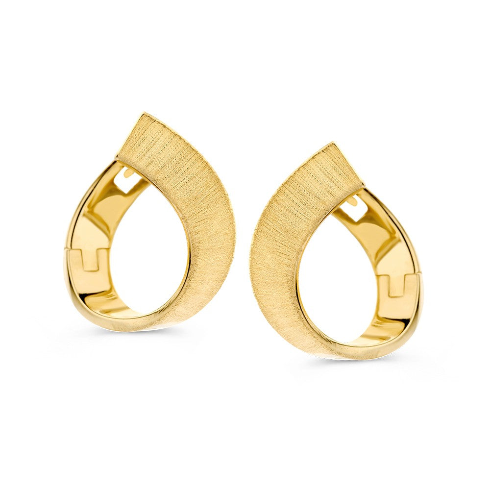 Ohrringe aus Gelbgold in Tropfenform mit strukturiertem Finish