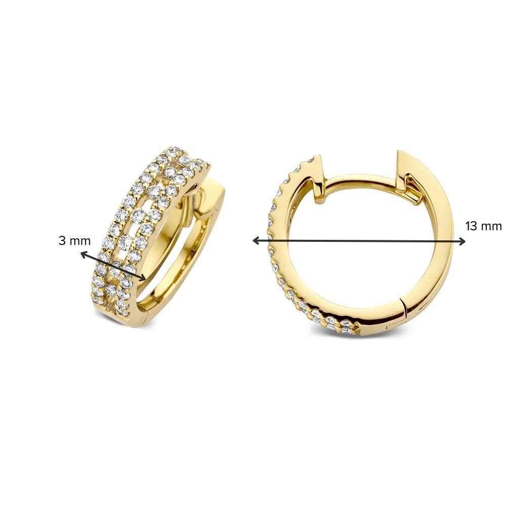 Geelgouden Oorringen met Diamant: Subtiele Luxe voor Elke Gelegenheid 0,28 crt.