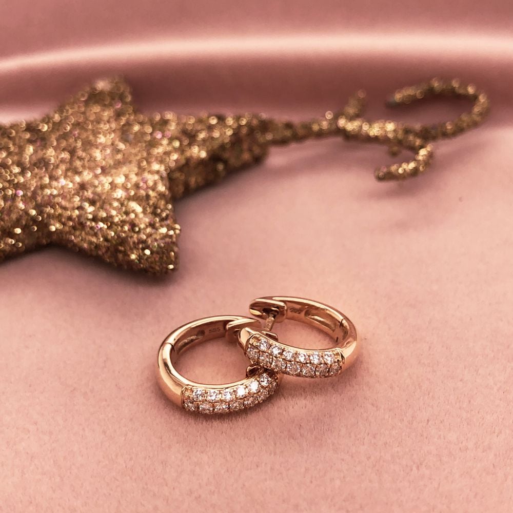 Gelbgold-Ohrringe mit Diamant: Zeitlose Eleganz und Brillanz 0,32 ct.