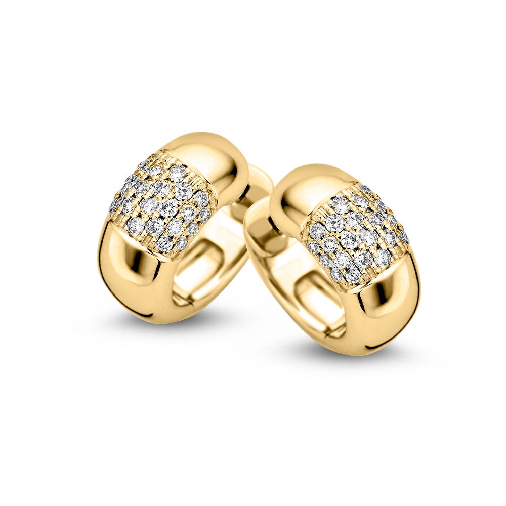 Bolle Ohrhänger aus Gelbgold mit Pavé-Setzung und 0,32 ct Diamanten